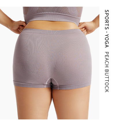 Solid Color Seamless Mid Waist Nylon Panties For Women, Normal Type, Suitable For All Seasons