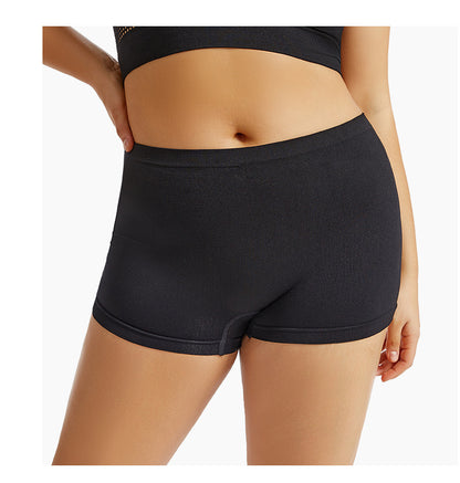 Solid Color Seamless Mid Waist Nylon Panties For Women, Normal Type, Suitable For All Seasons