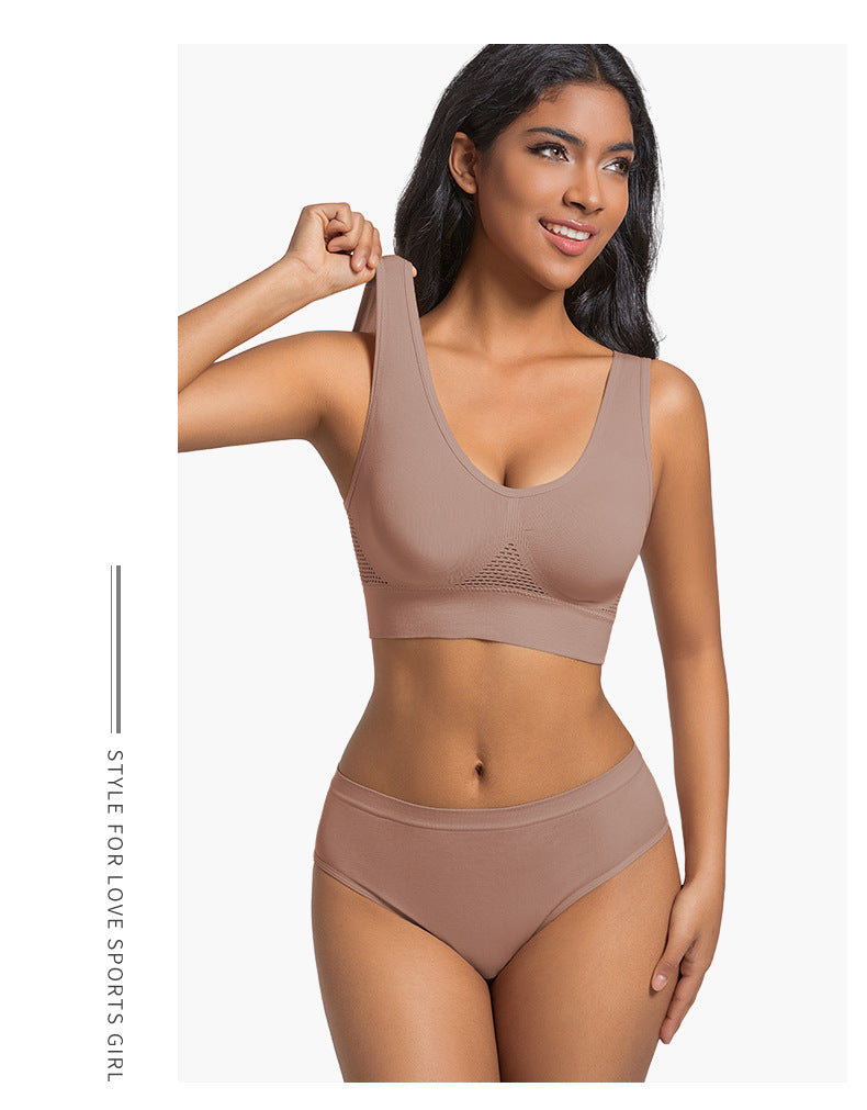 Seamless Wireless Bra In Nylon Fabric For All Seasons, Comfortable And Supportive