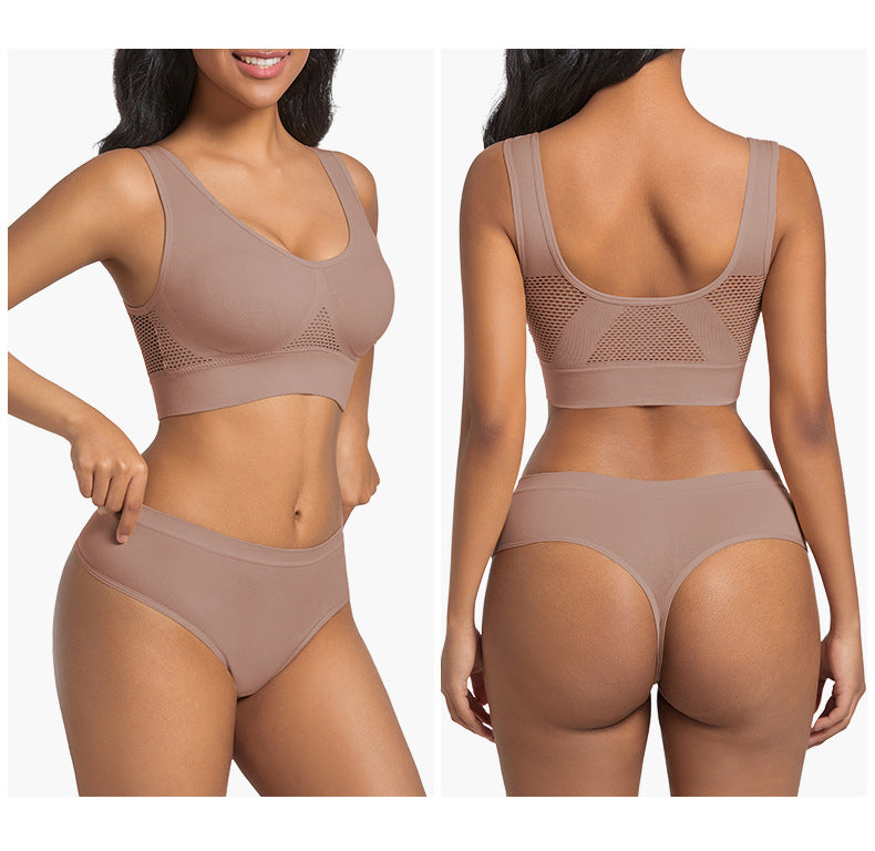 Seamless Wireless Bra In Nylon Fabric For All Seasons, Comfortable And Supportive