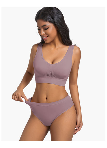 Seamless Wireless Bra In Nylon Fabric For All Seasons, Comfortable And Supportive