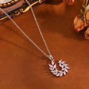 Silver Hook Leaf Necklace T032