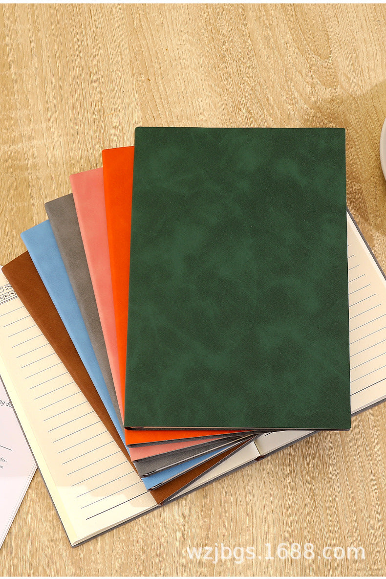 Solid Color Business Notebook With Artificial Leather Cover, Durable And Professional