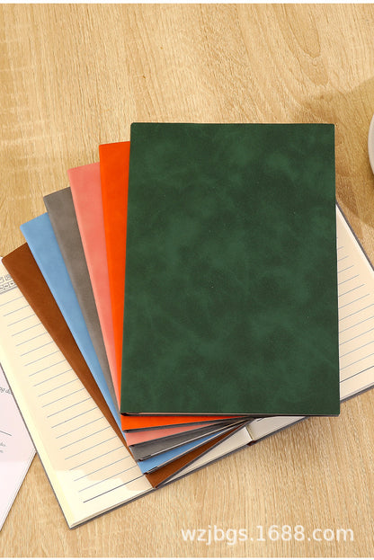 Solid Color Business Notebook With Artificial Leather Cover, Durable And Professional
