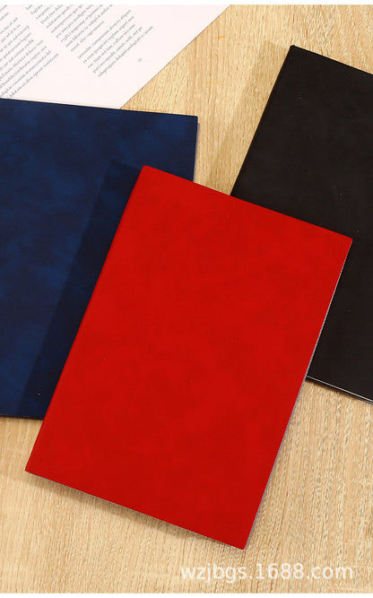 Solid Color Business Notebook With Artificial Leather Cover, Durable And Professional