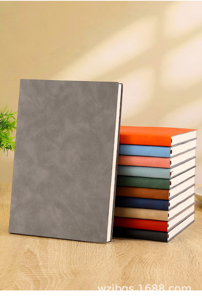 Solid Color Business Notebook With Artificial Leather Cover, Durable And Professional