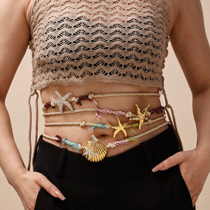 Pastoral Shell Necklace For Women Made Of Titanium Steel With Zircon Inlay And Twisted Rope Chain In Steel Color