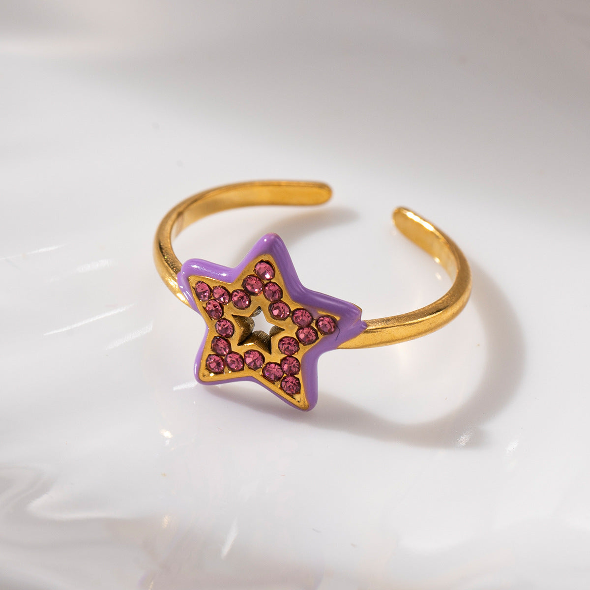 For Rings Featuring Enamel Craft With Titanium Steel Material And Zircon Inlay