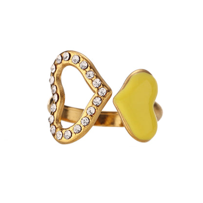 For Rings Featuring Enamel Craft With Titanium Steel Material And Zircon Inlay