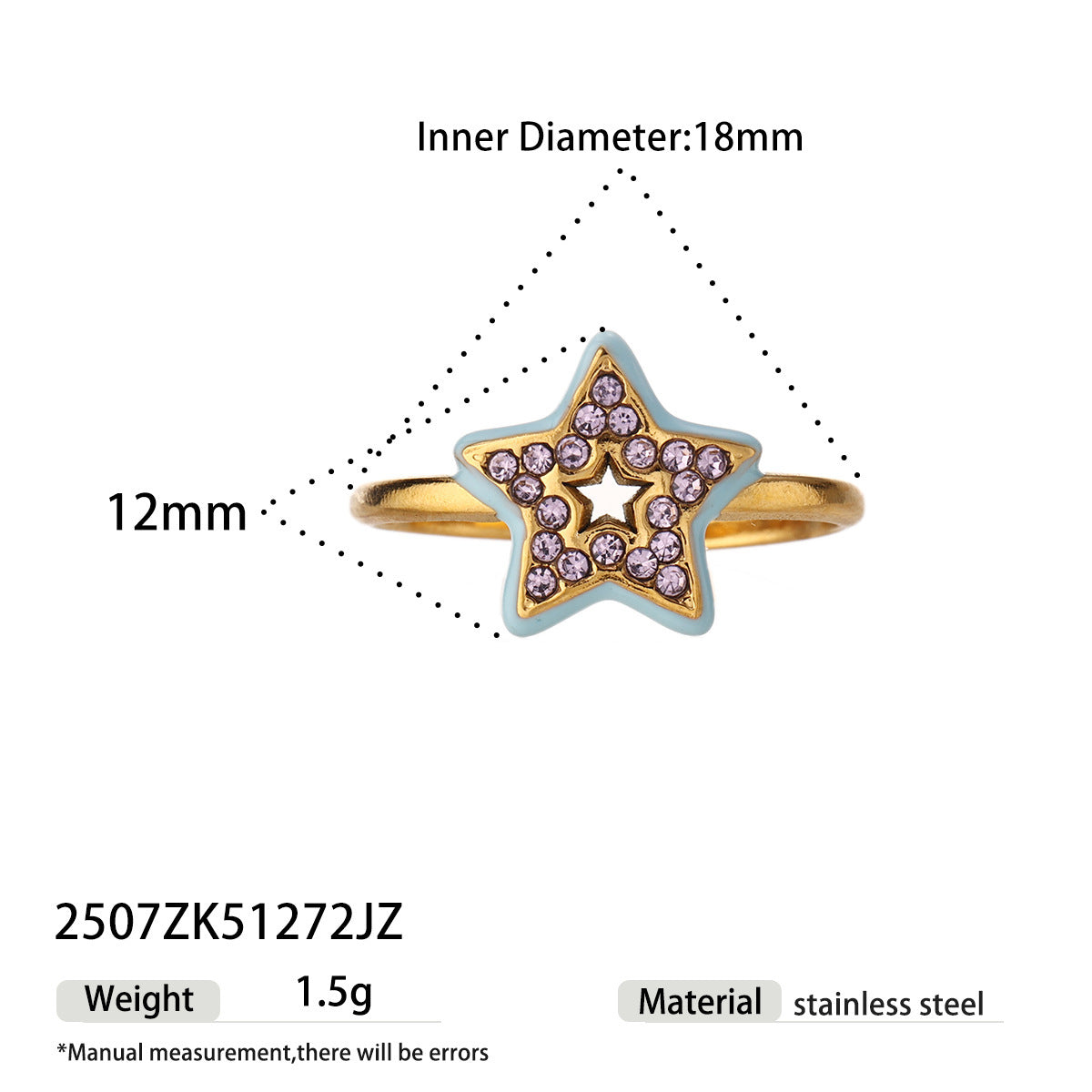 For Rings Featuring Enamel Craft With Titanium Steel Material And Zircon Inlay