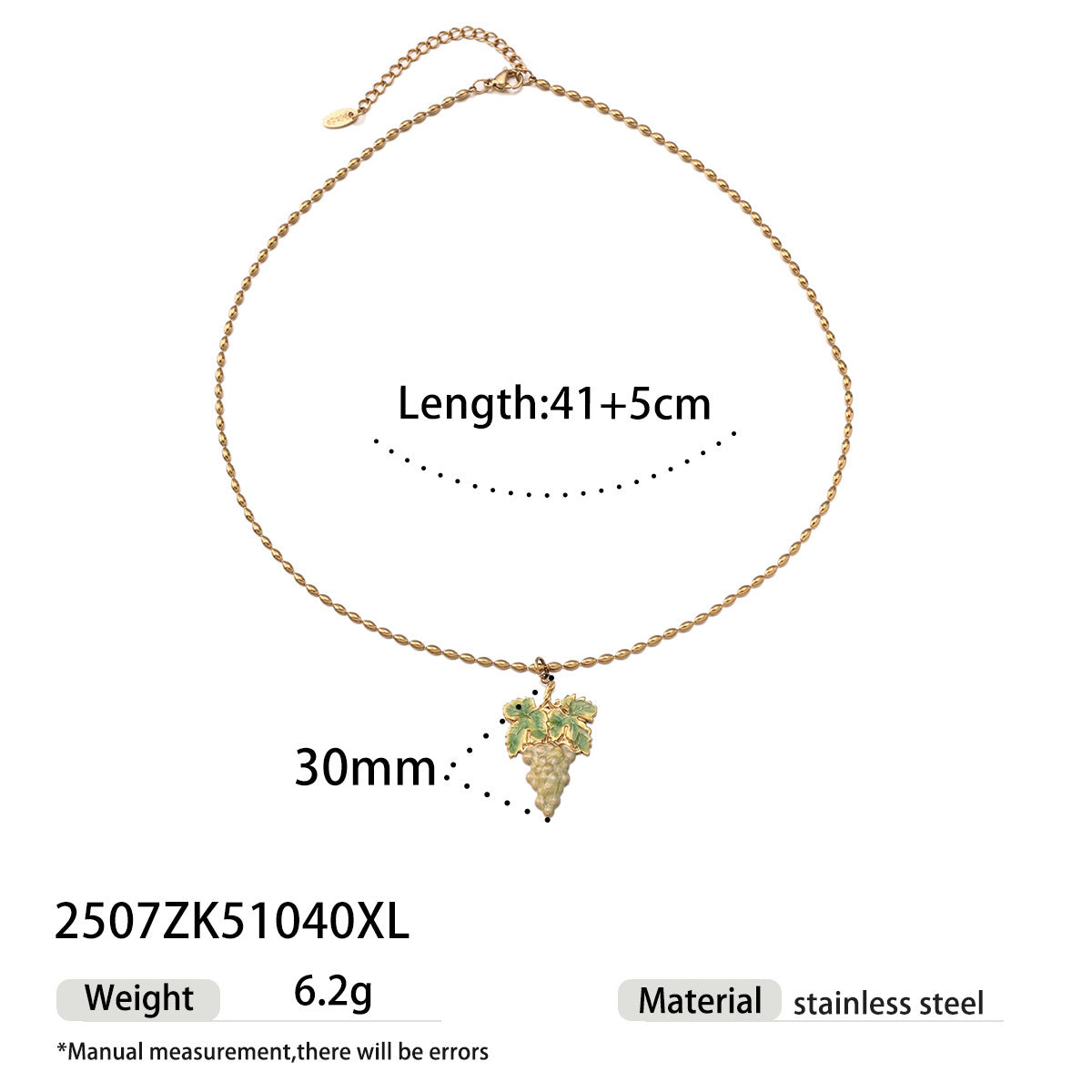 Fruit Pendant Necklace For Women Featuring Durable Titanium Steel Material