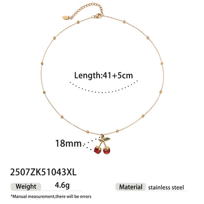Fruit Pendant Necklace For Women Featuring Durable Titanium Steel Material