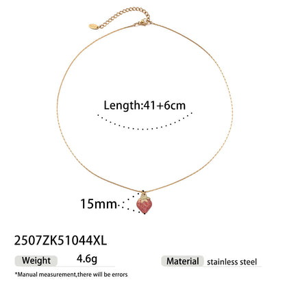 Fruit Pendant Necklace For Women Featuring Durable Titanium Steel Material