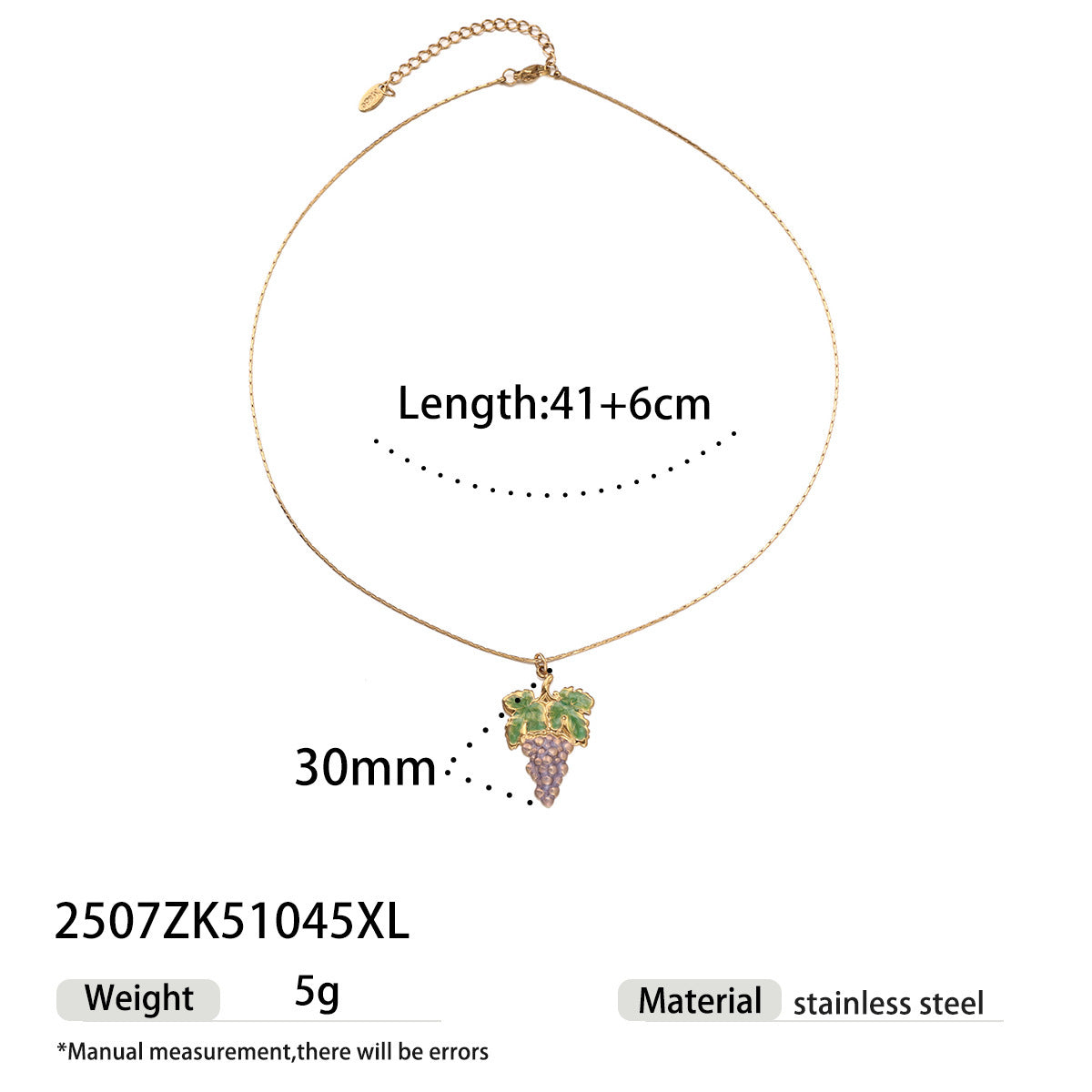 Fruit Pendant Necklace For Women Featuring Durable Titanium Steel Material