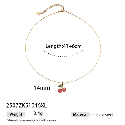 Fruit Pendant Necklace For Women Featuring Durable Titanium Steel Material