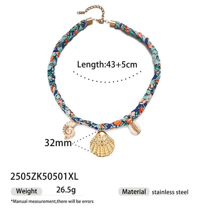 Pastoral Titanium Steel Necklace For Everyday Wear In Steel Color