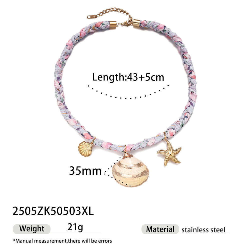 Pastoral Titanium Steel Necklace For Everyday Wear In Steel Color