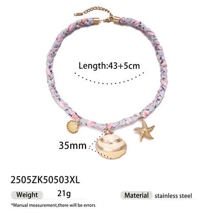 Pastoral Titanium Steel Necklace For Everyday Wear In Steel Color