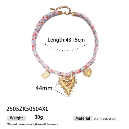 Pastoral Titanium Steel Necklace For Everyday Wear In Steel Color
