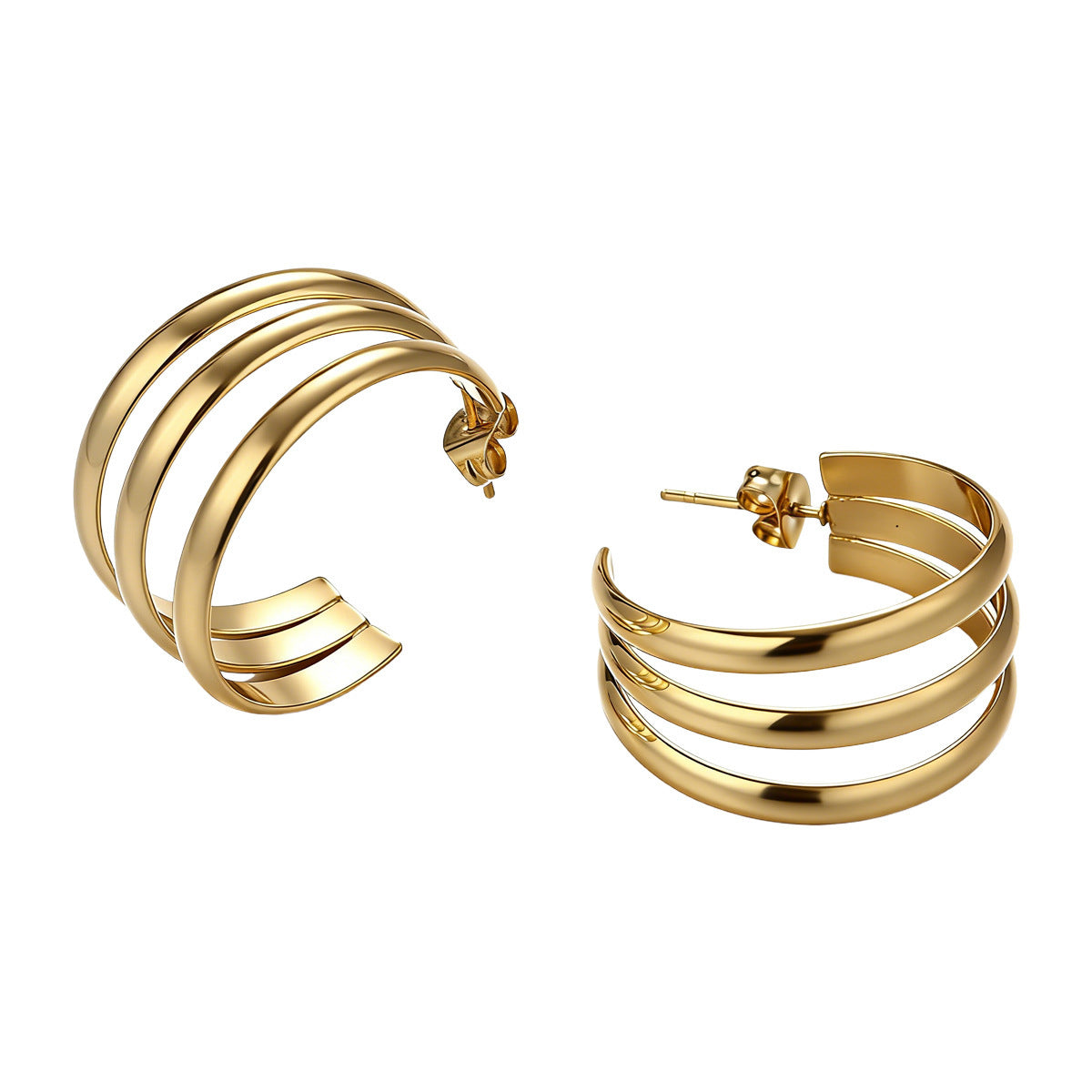 For Earrings Made Of Durable Titanium Steel Featuring A Stylish Golden Finish
