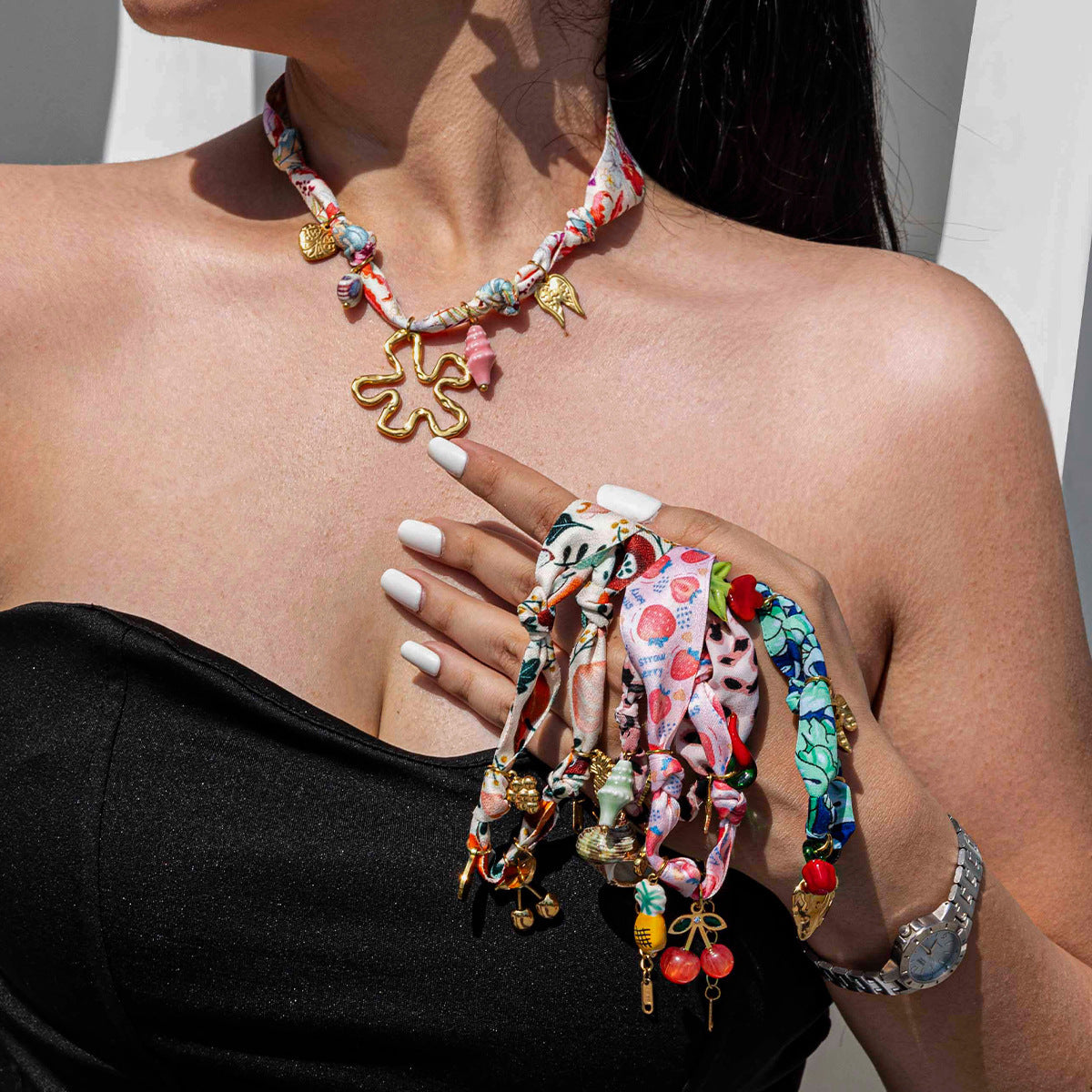 Pastoral Titanium Steel Necklace For Everyday Wear In Steel Color