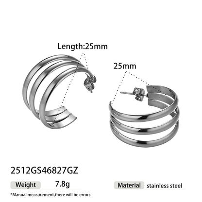 For Earrings Made Of Durable Titanium Steel Featuring A Stylish Golden Finish