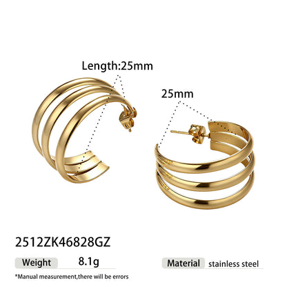 For Earrings Made Of Durable Titanium Steel Featuring A Stylish Golden Finish