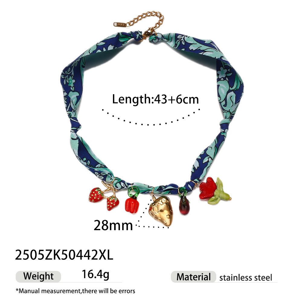 Pastoral Titanium Steel Necklace For Everyday Wear In Steel Color