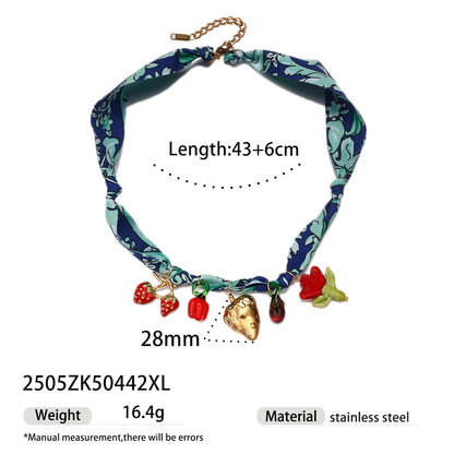 Pastoral Titanium Steel Necklace For Everyday Wear In Steel Color
