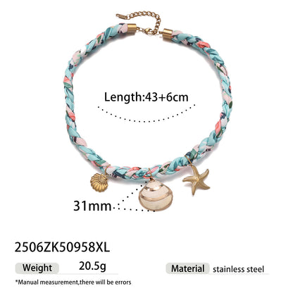 Pastoral Titanium Steel Necklace For Everyday Wear In Steel Color