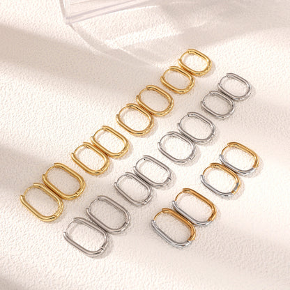Sweet Circle Stud Earrings For Women In Steel Color, Made Of Durable Titanium Steel