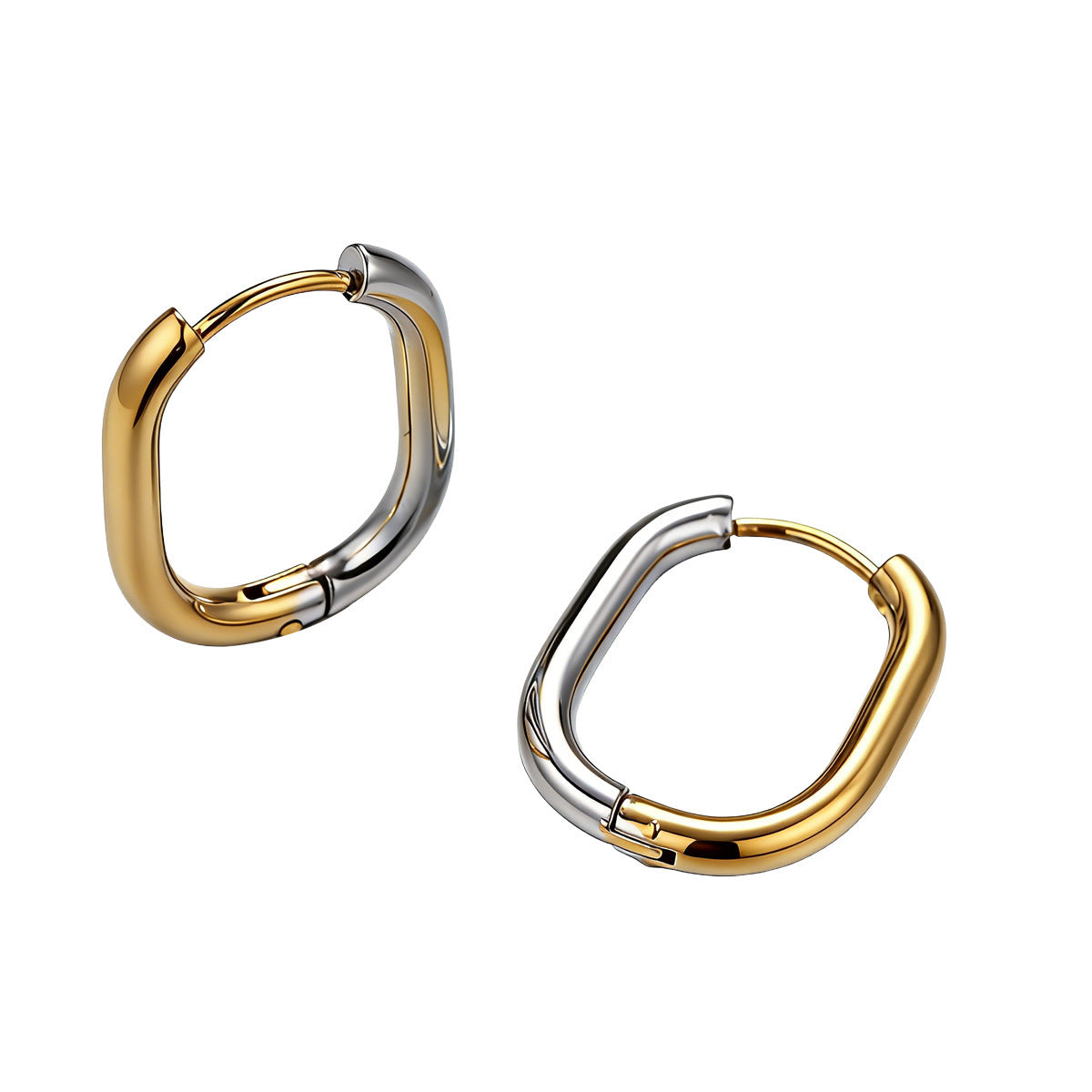 Sweet Circle Stud Earrings For Women In Steel Color, Made Of Durable Titanium Steel