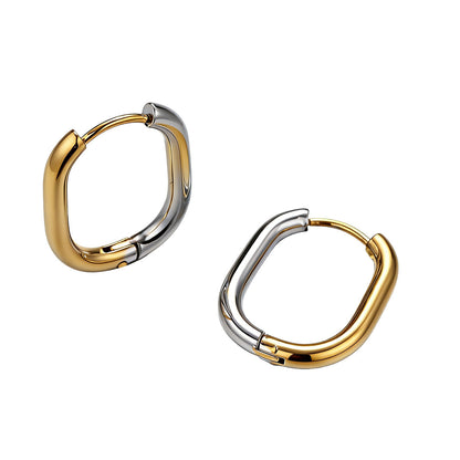 Sweet Circle Stud Earrings For Women In Steel Color, Made Of Durable Titanium Steel