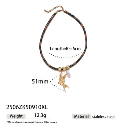 Animal Pendant Necklace For Men And Women, Made Of Durable Titanium Steel In Steel Color