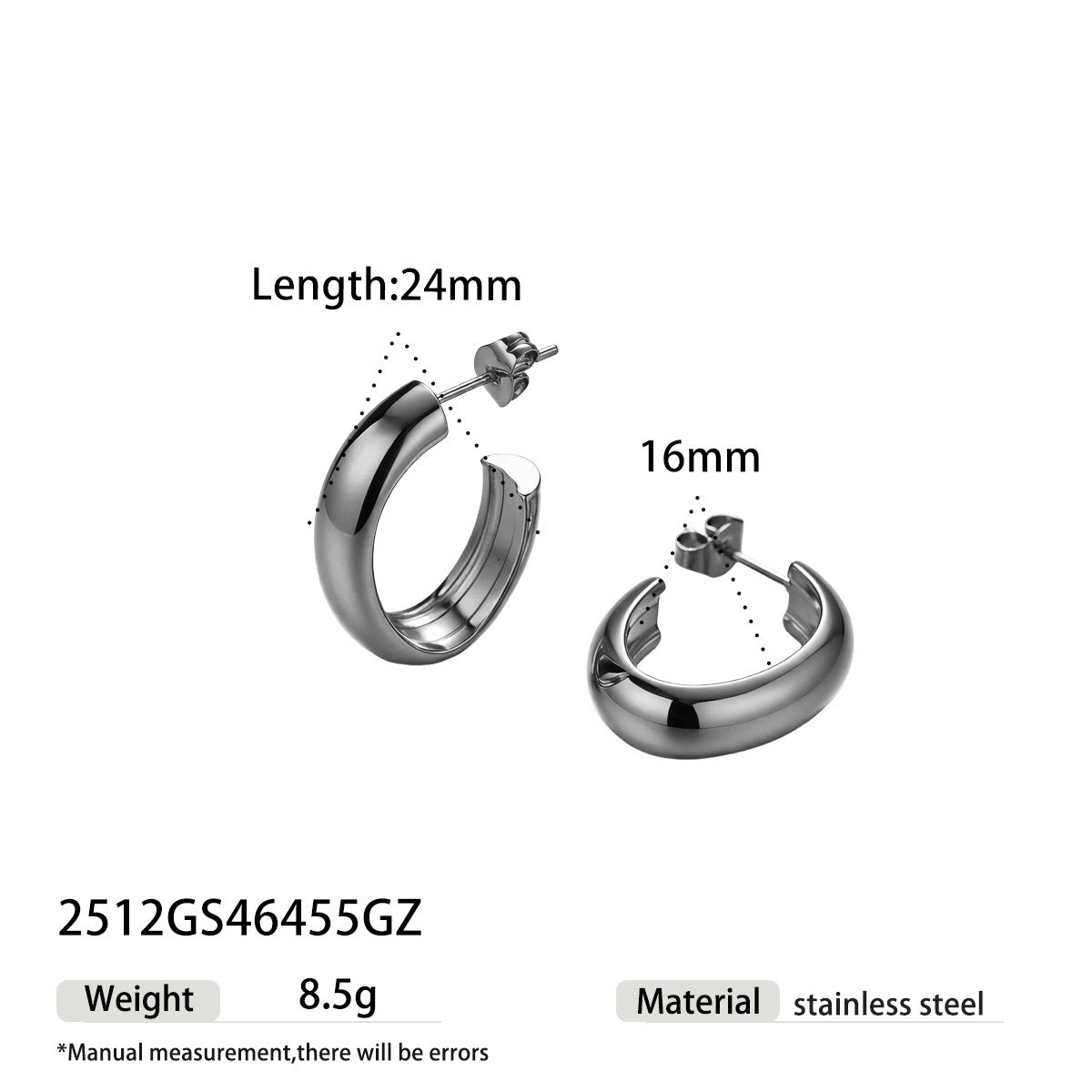 Simple Style Earrings For Everyday Wear Made Of Durable 302 Stainless Steel In Elegant Golden Color