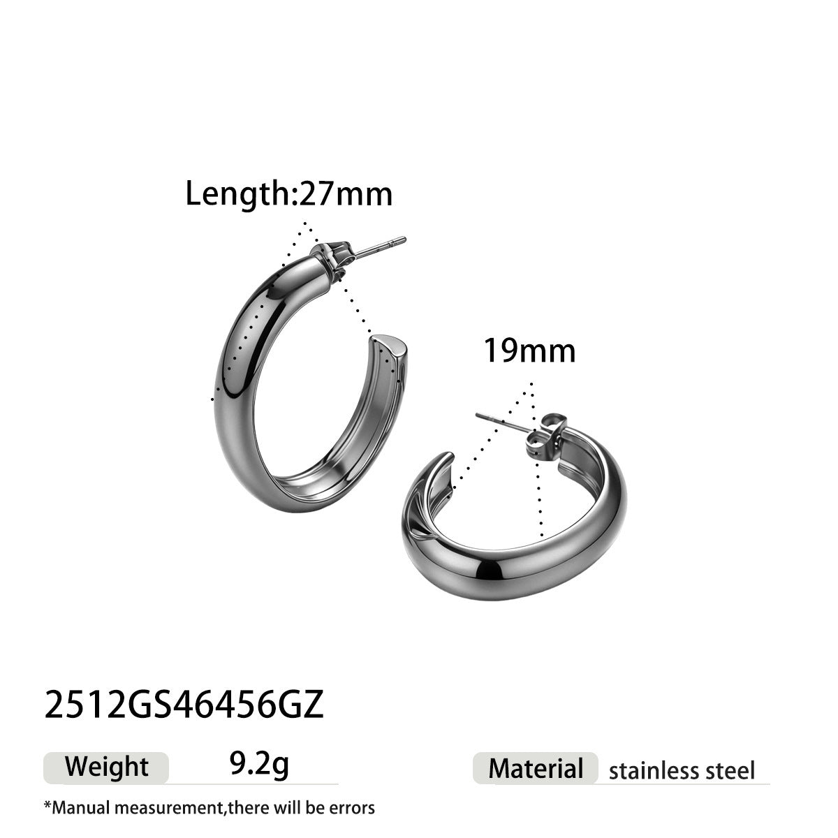 Simple Style Earrings For Everyday Wear Made Of Durable 302 Stainless Steel In Elegant Golden Color