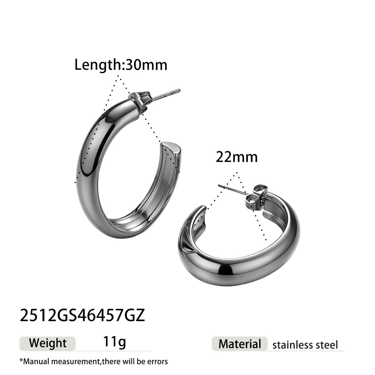 Simple Style Earrings For Everyday Wear Made Of Durable 302 Stainless Steel In Elegant Golden Color