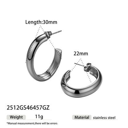 Simple Style Earrings For Everyday Wear Made Of Durable 302 Stainless Steel In Elegant Golden Color