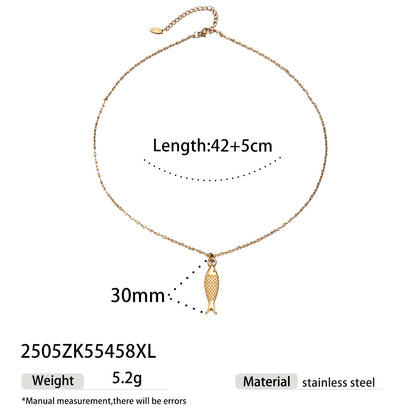 Ocean Pattern Necklace For Men And Women Featuring Durable Titanium Steel In Steel Color