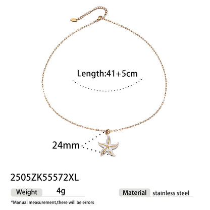Ocean Pattern Necklace For Men And Women Featuring Durable Titanium Steel In Steel Color