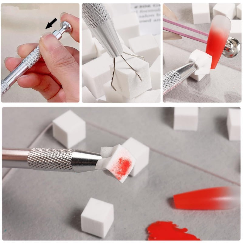 Sponge Brush Nail Art Tool Set For Precise And Easy Nail Design Application