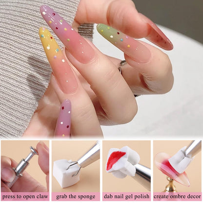 Sponge Brush Nail Art Tool Set For Precise And Easy Nail Design Application