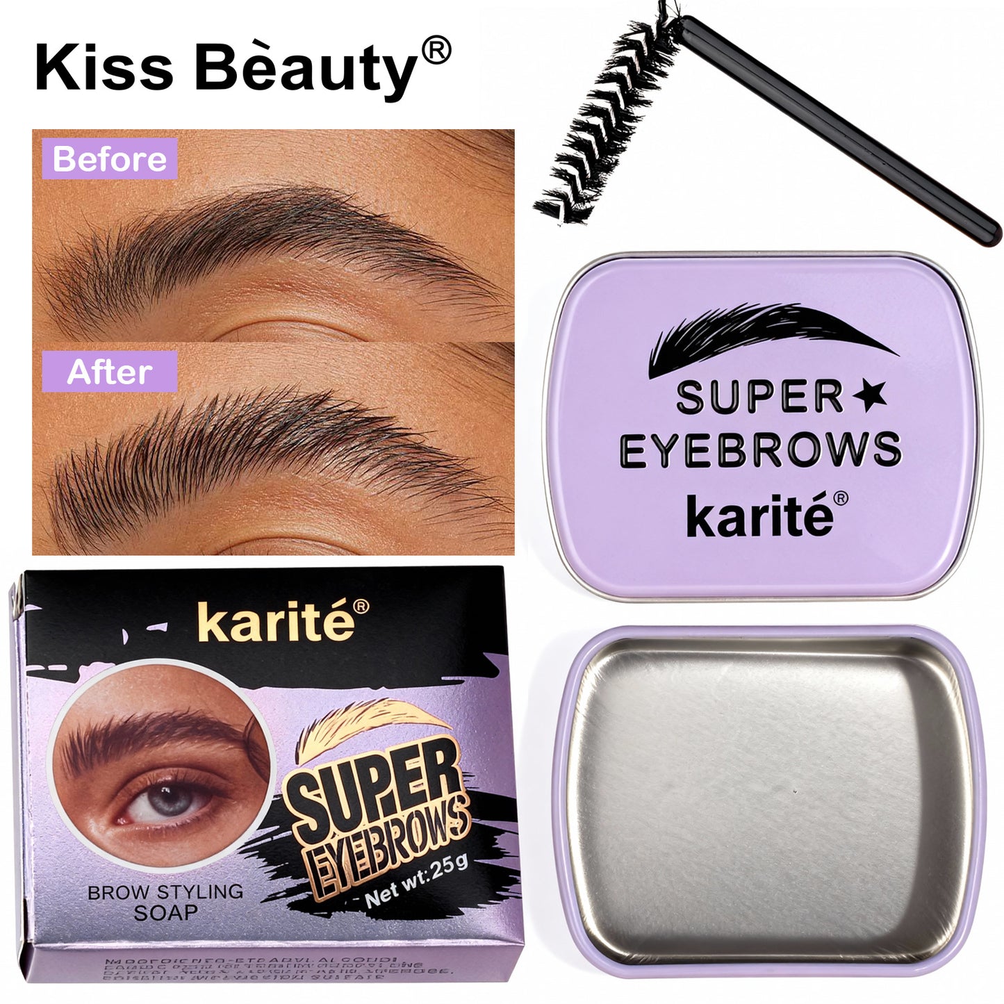 Transparent Eyebrow Pencil, Powder, And Gel Set For Natural-Looking Brows
