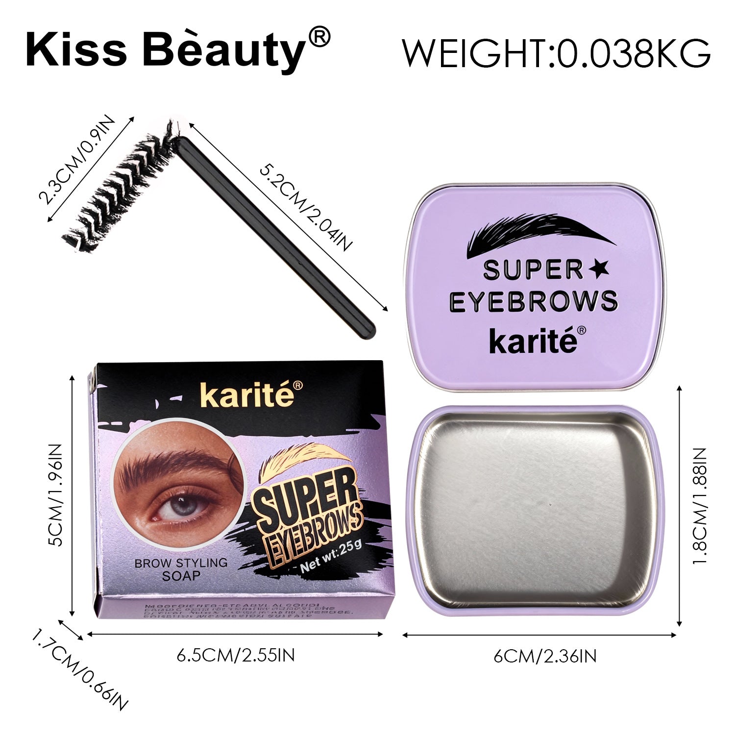 Transparent Eyebrow Pencil, Powder, And Gel Set For Natural-Looking Brows