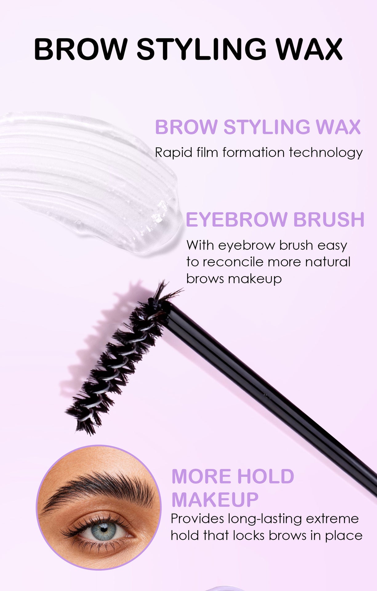 Transparent Eyebrow Pencil, Powder, And Gel Set For Natural-Looking Brows