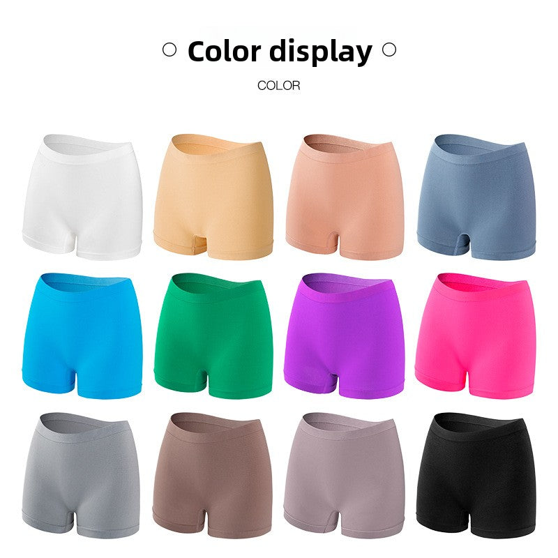 Solid Color Seamless Mid Waist Nylon Panties For Women, Normal Type, Suitable For All Seasons