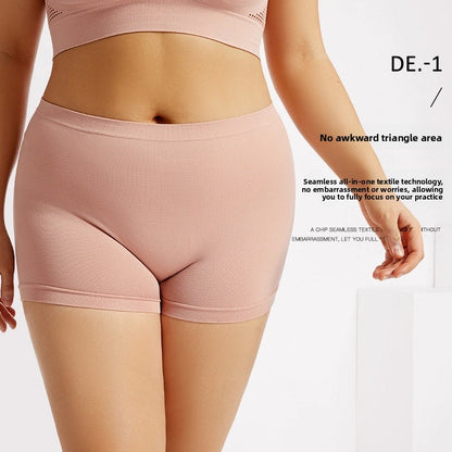 Solid Color Seamless Mid Waist Nylon Panties For Women, Normal Type, Suitable For All Seasons