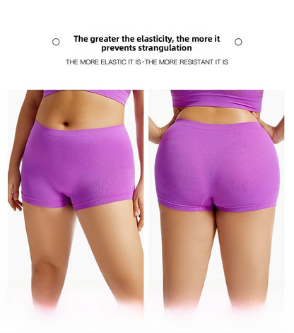 Solid Color Seamless Mid Waist Nylon Panties For Women, Normal Type, Suitable For All Seasons