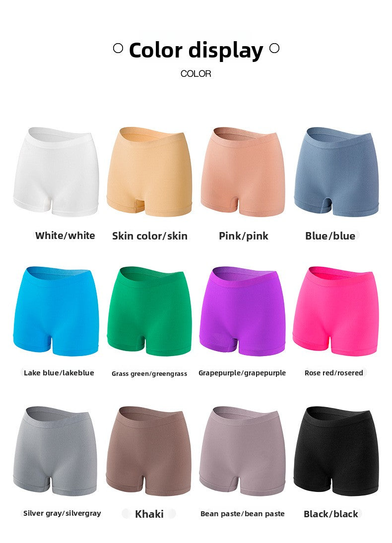 Solid Color Seamless Mid Waist Nylon Panties For Women, Normal Type, Suitable For All Seasons