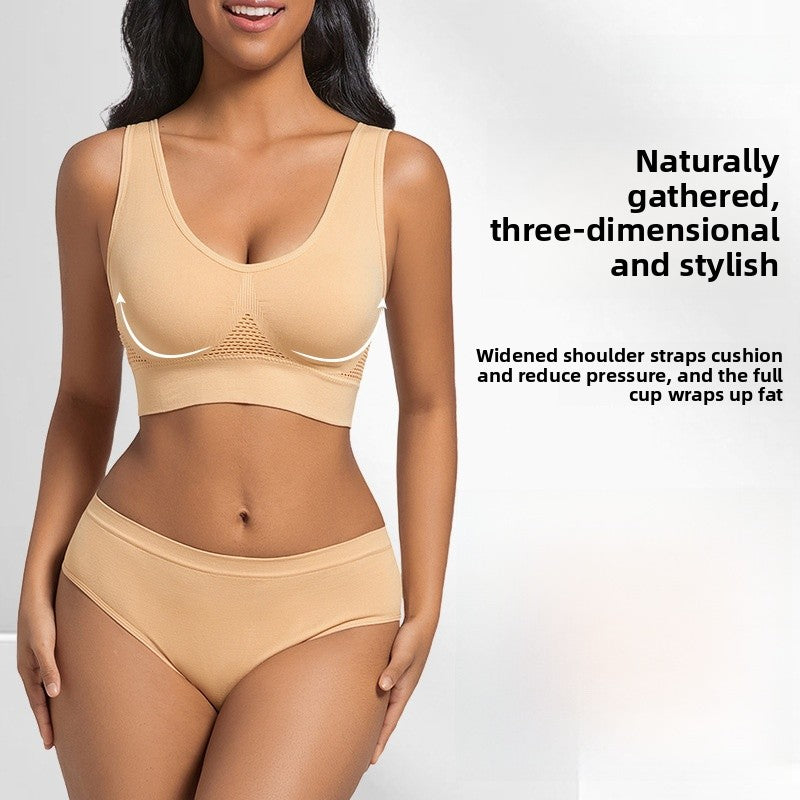 Seamless Wireless Bra In Nylon Fabric For All Seasons, Comfortable And Supportive